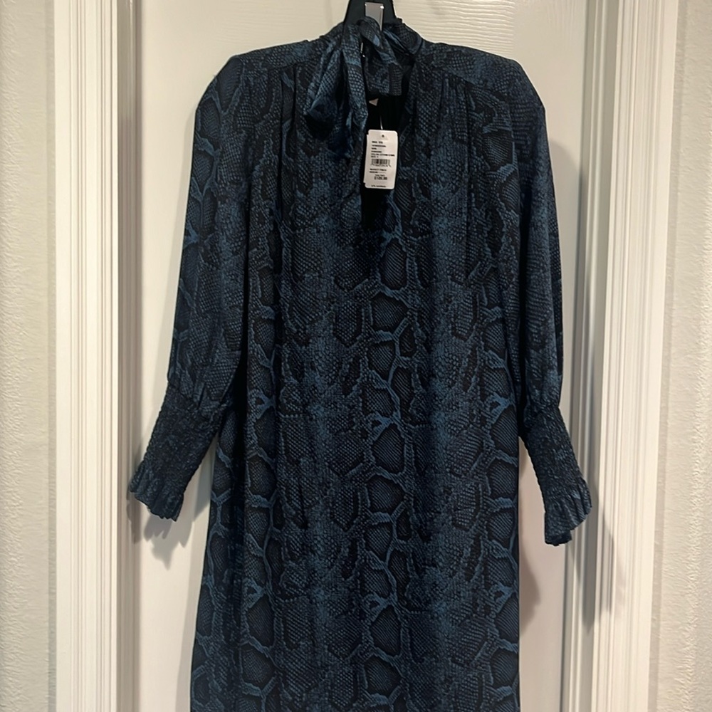 Rebecca Taylor bow mini in black and blue animal print NWT